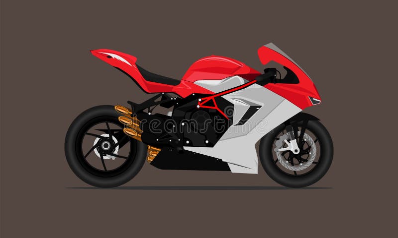 Big bike sport motorcycle fast speed modern sytle red gray color. vector illustration eps10.