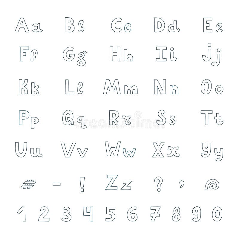 Black White Alphabet Letters Clipart Stock Illustrations – 231 Black