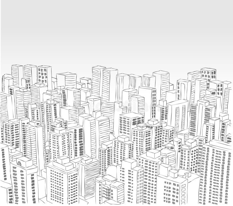 Big black and white city stock vector. Illustration of aerial 37038965