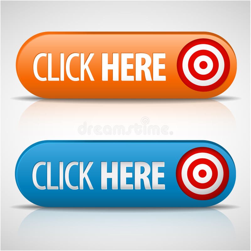 Big Blue And Orange Click Here Buttons Stock Illustration ...