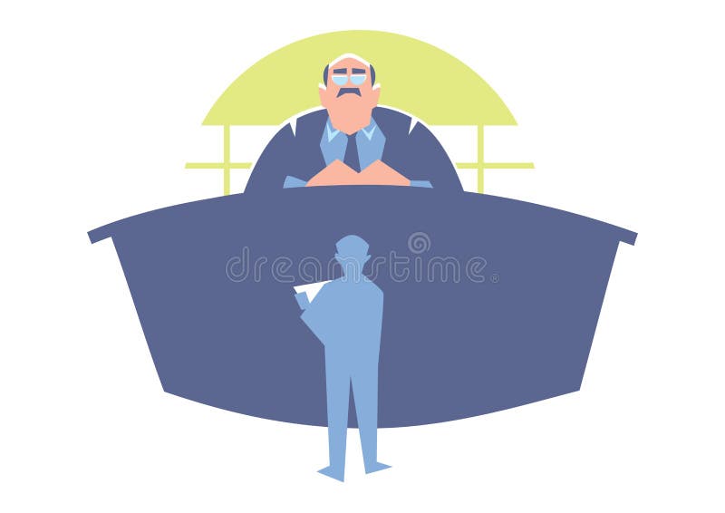 Big Boss and the Little Fellow. Stock Vector Illustration of style