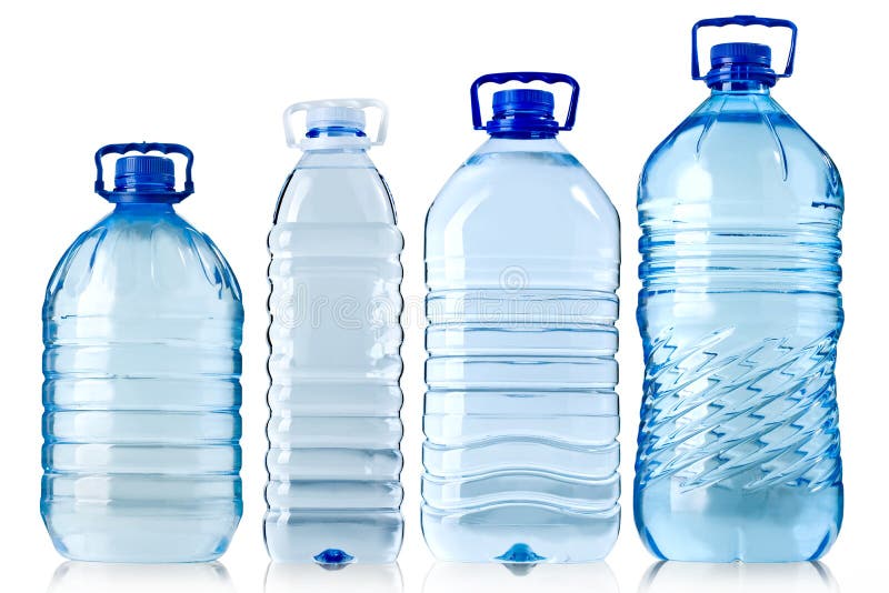 Bottles Filled with Water, Standing on the Shelf Stock Photo Image of