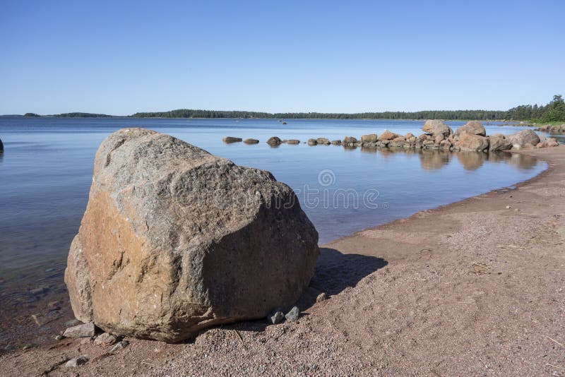 Big boulder on the shore