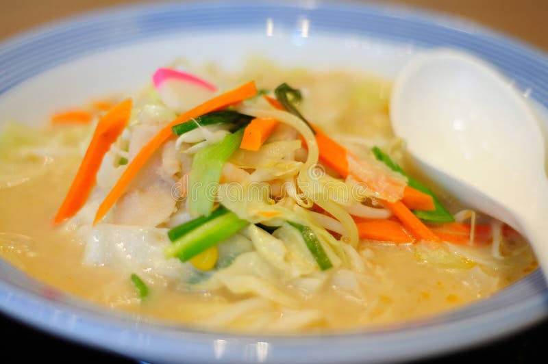 A Big Bowl of Japanese Noodles Champon noodles