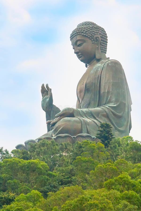 Big Buddha Closeup Statue in Hong Kong Stock Photo - Image of famous