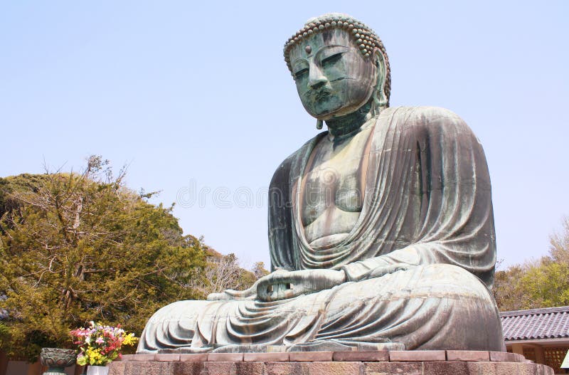 The Big Buddha, Daibutsu, in Kamakura, Japan Stock Photo Image of
