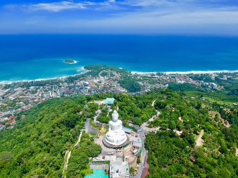 Big Buddha Phuket thailand views of Kata Beach karon beach and challong Bay Phuket Thailand