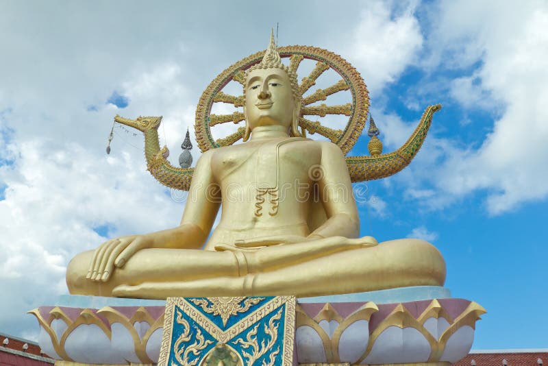 Big Buddha statue in Wat Phra Yai Temple, Koh Samui royalty free stock images Big Buddha statue in Wat Phra Yai Temple, Koh Samui royalty free stock images