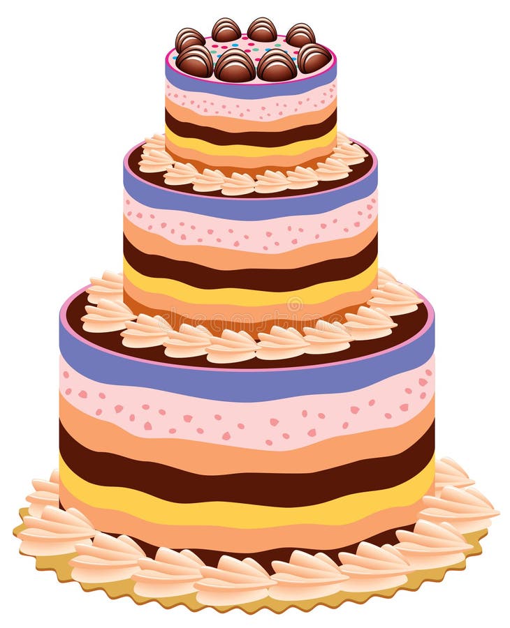Big cake stock vector. Illustration of cute, bakery, cream 14569623