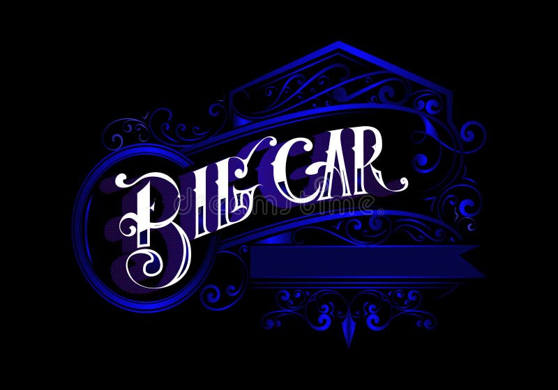 BIG CAR word lettering custom design stock illustration