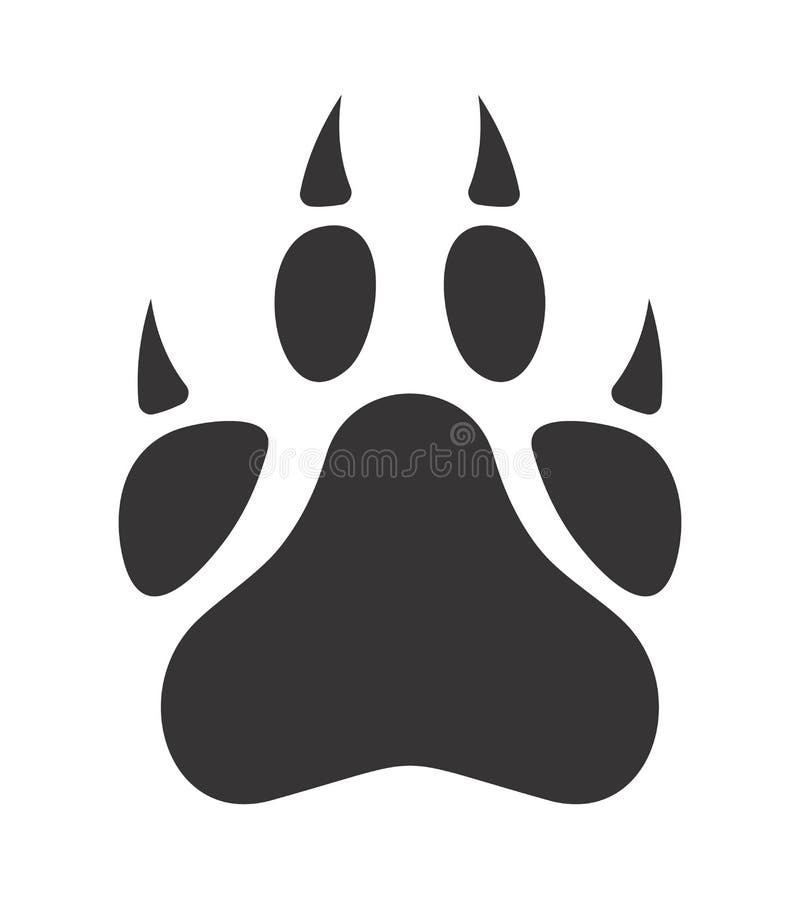 Big cat paw stock illustration. Illustration of footprint - 210463001