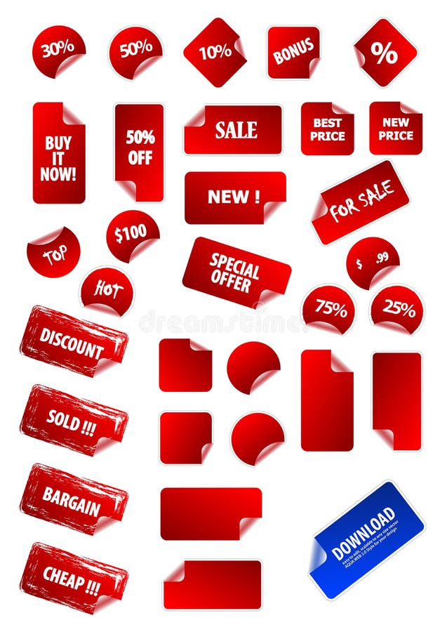 Red Promotional Point Of Sale Retail Price Stickers Sticky Swing