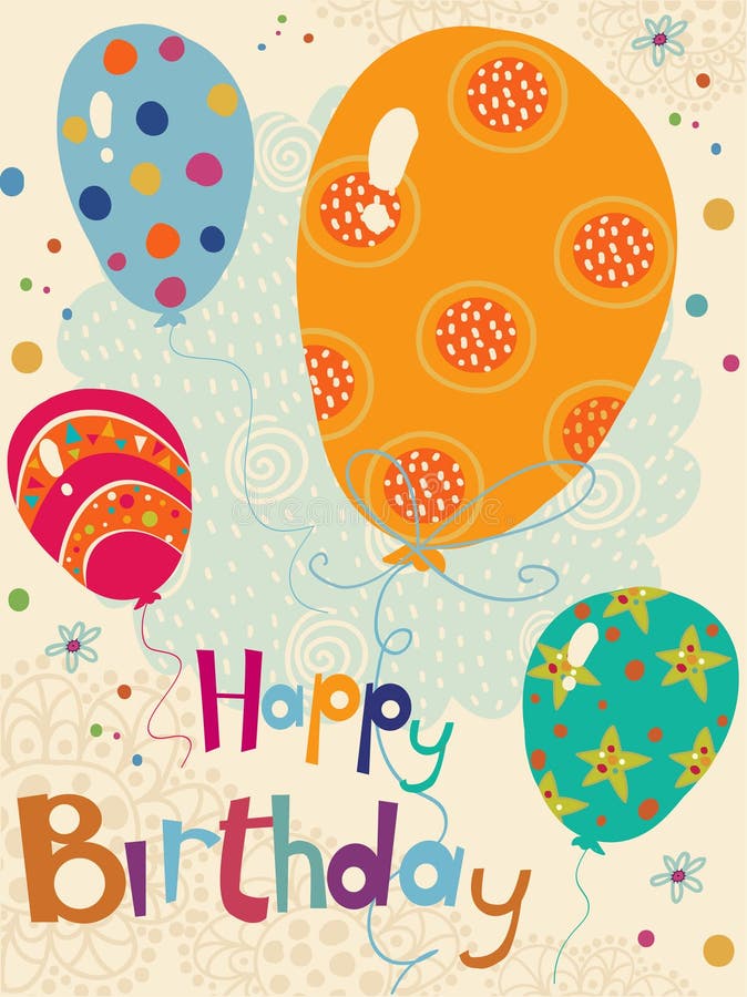 Happy Birthday Invitation.Birthday Greeting Card with Gifts and ...