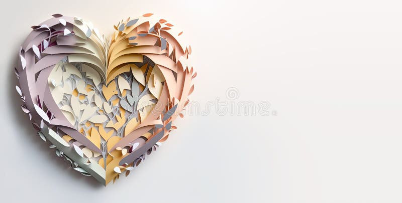 Landscape paper cut art quilling paper art style 3D paper cut. AI generated  image. ilustração do Stock