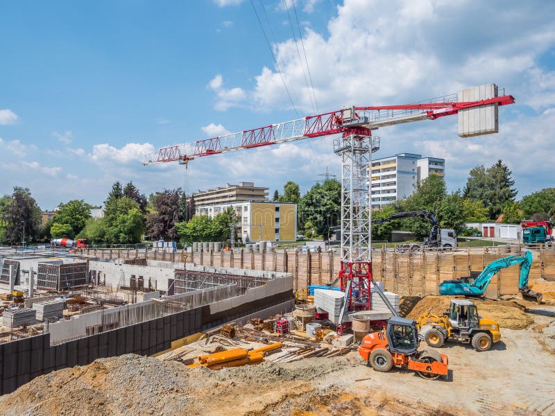 Big Construction Site in Germany Stock Photo Image of equipment