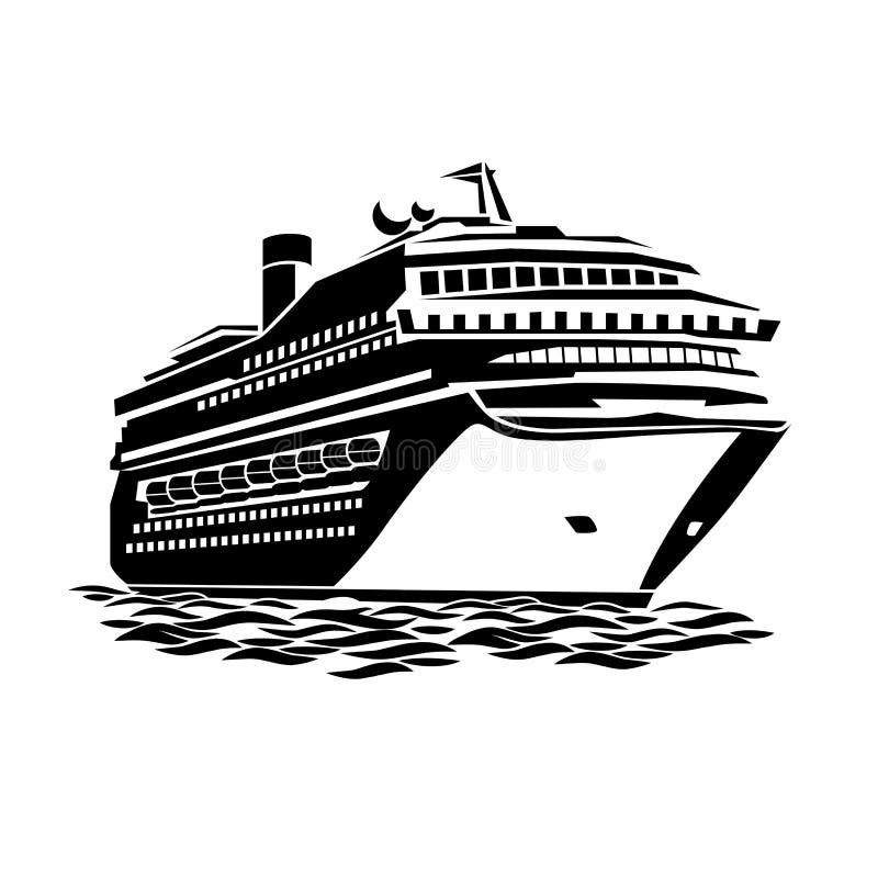 Big cruise liner royalty free illustration.
