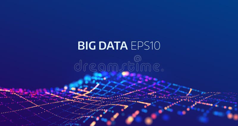 Big data abstract vector background. Bigdata code visualization vector illustration