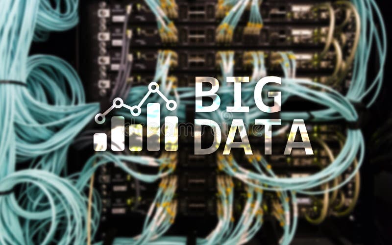 Big data analysing server. Internet and technology royalty free illustration