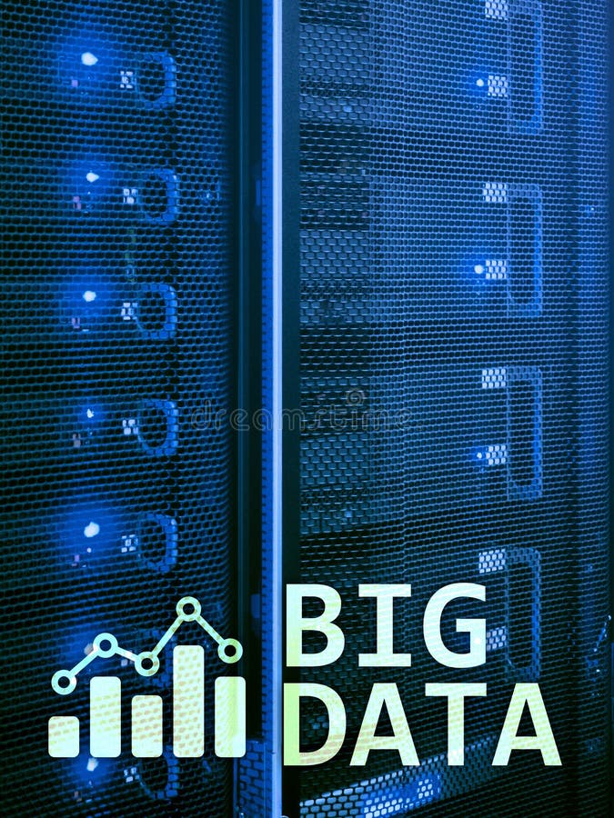 Big data analysing server. Internet and technology royalty free illustration