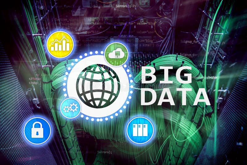 Big data analysing server. Internet and technology royalty free illustration