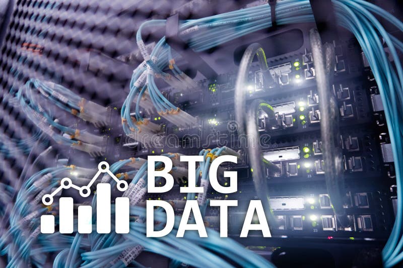 Big data analysing server. Internet and technology. royalty free illustration