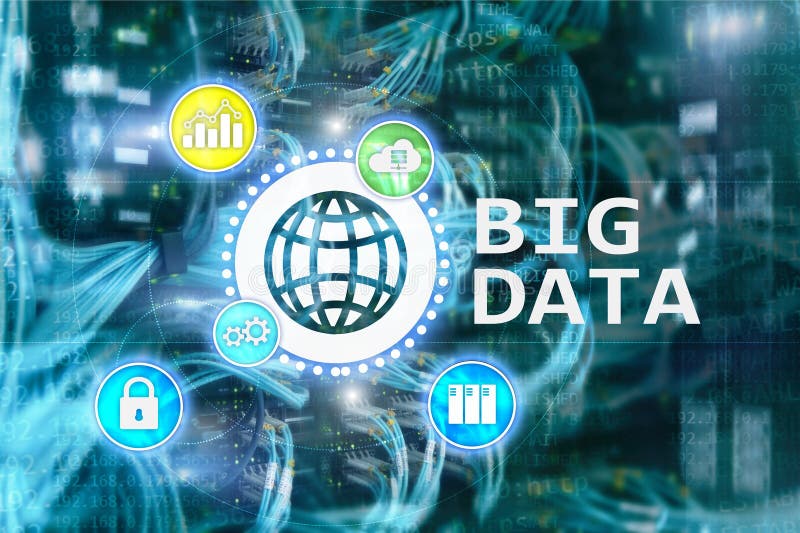 Big data analysing server. Internet and technology. royalty free illustration