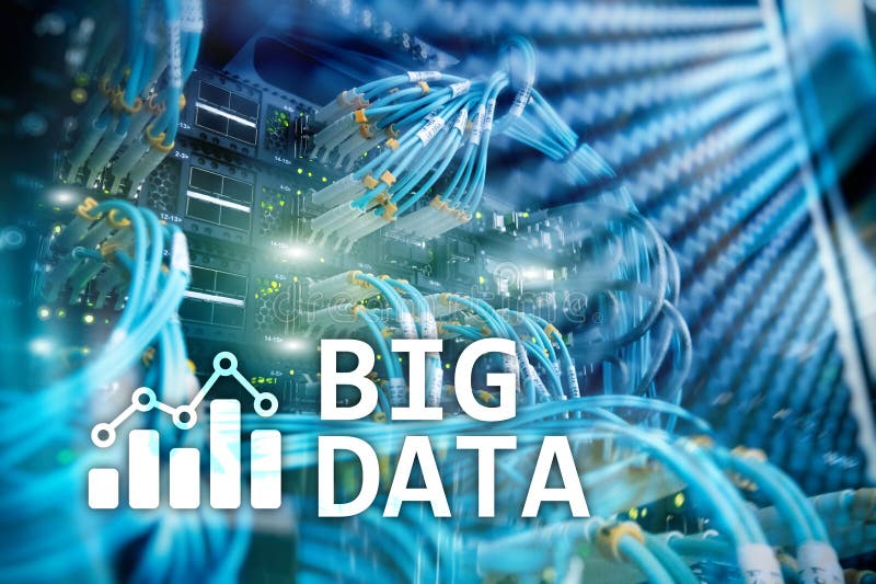 Big data analysing server. Internet and technology royalty free illustration