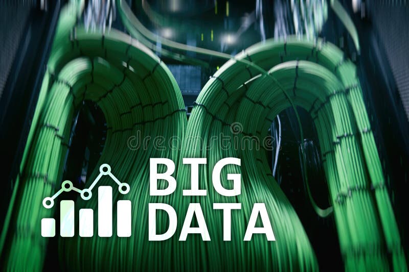 Big data analysing server. Internet and technology. royalty free illustration