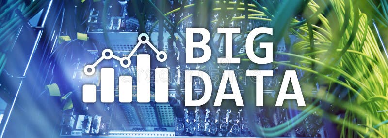 Big data analysing server. Internet and technology. vector illustration