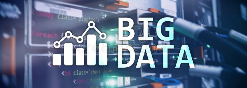 Big data analysing server. Internet and technology. royalty free illustration