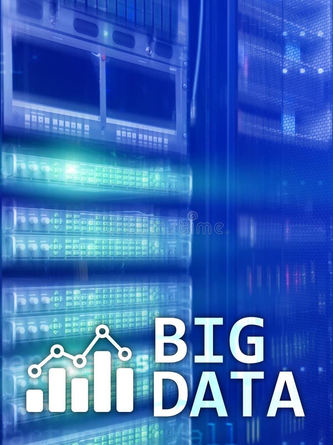 Big data analysing server. Internet and technology. vector illustration