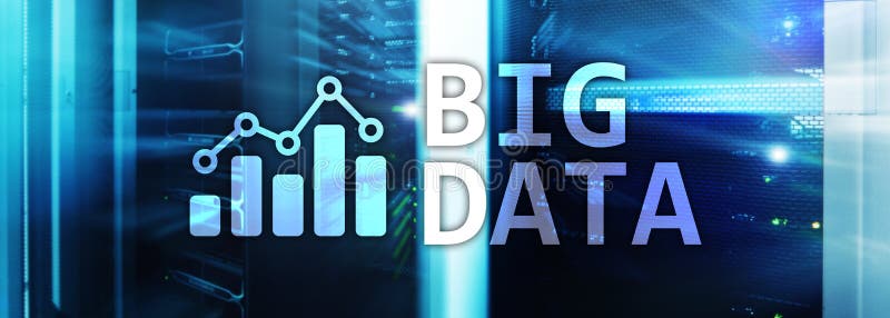 Big data analysing server. Internet and technology. royalty free illustration