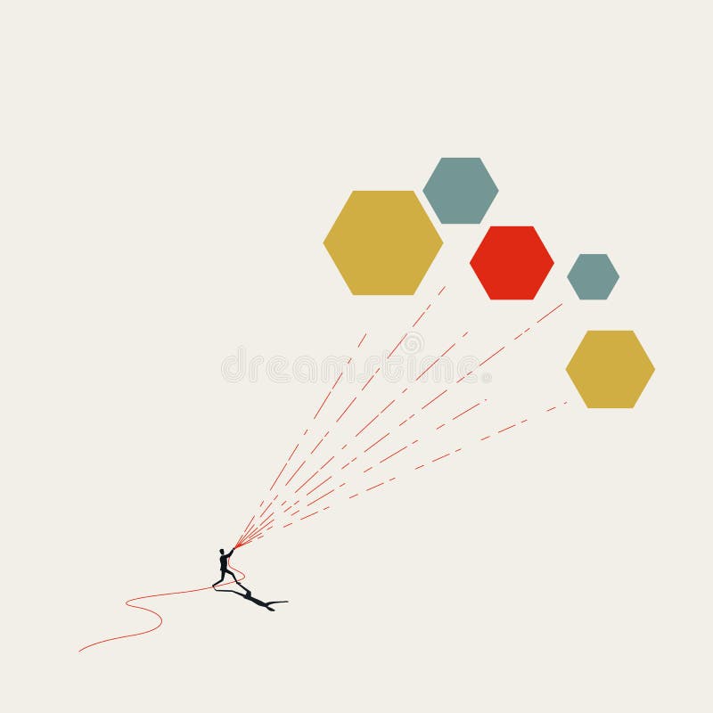 Big data analysis business vector concept. Symbol of new technology, future, planning, strategy. Minimal illustration. vector illustration