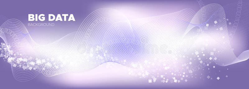 Big Data Analysis. Light Particle Motion. Glow royalty free illustration