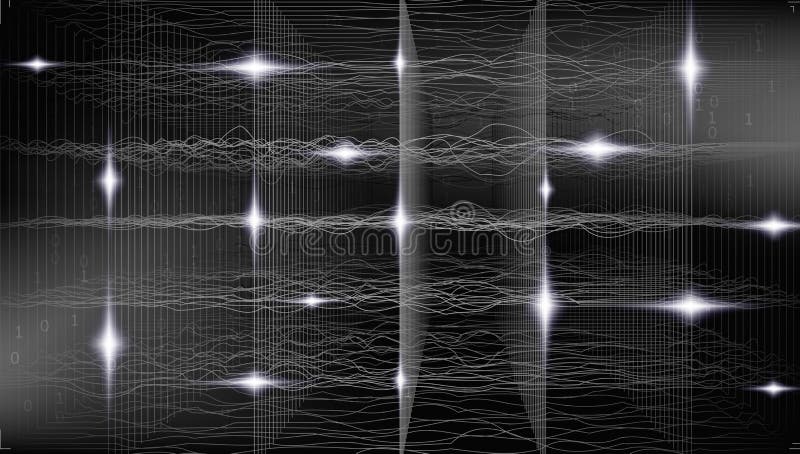 Big Data Analysis. Monochrome Science Background. stock illustration
