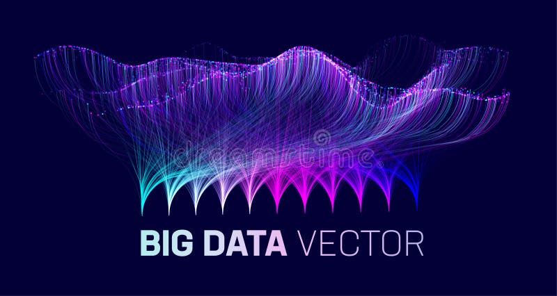 Big data analysis sort background. Futuristic big data analytics science. Analysis system sort technology background vector illustration