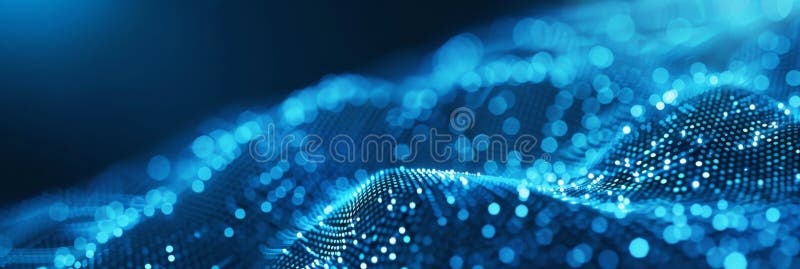 Big Data Background, Abstract Digital Technology Flow Pattern, Big Data 3d Particles, Copy Space stock images
