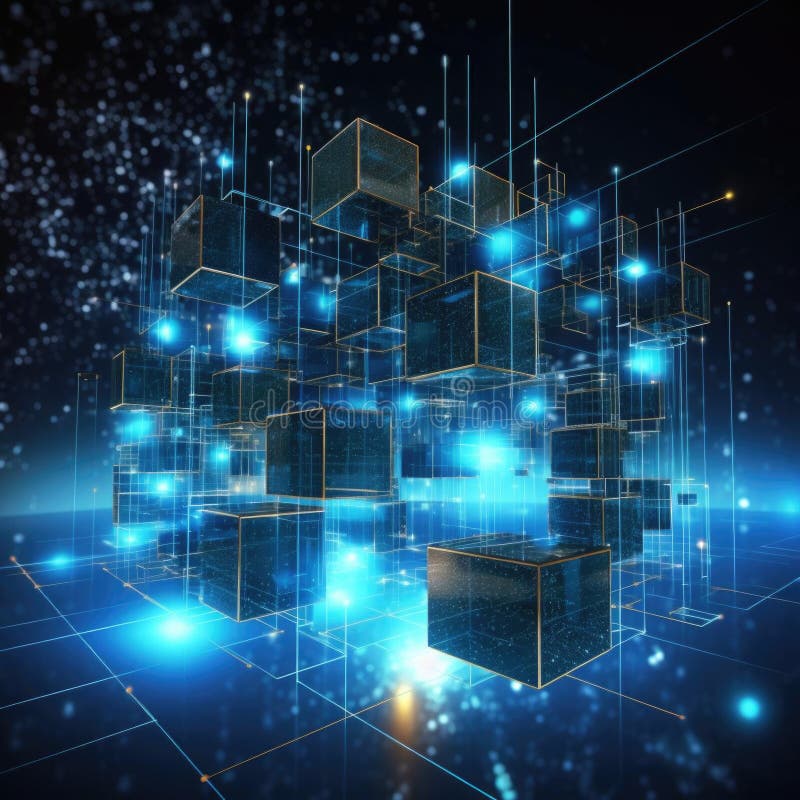 Big data center concept, cloud database, server power plant future. Data transmission technology. Synchronization of royalty free illustration
