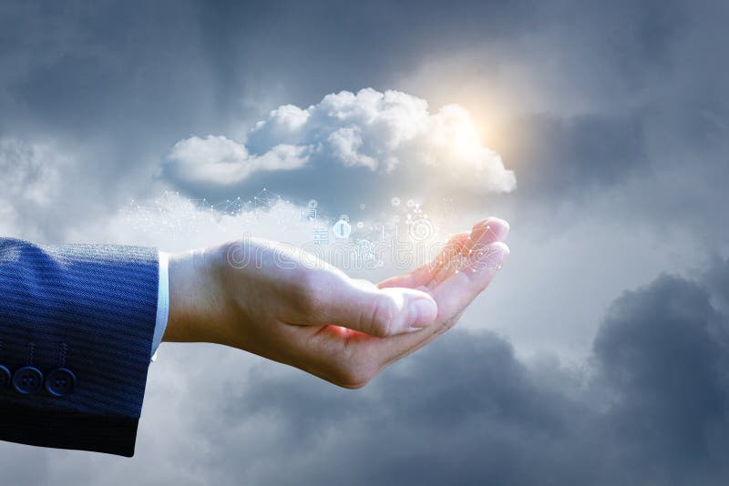 Big data cloud in the hand . stock photo Big data cloud in the hand . stock photo