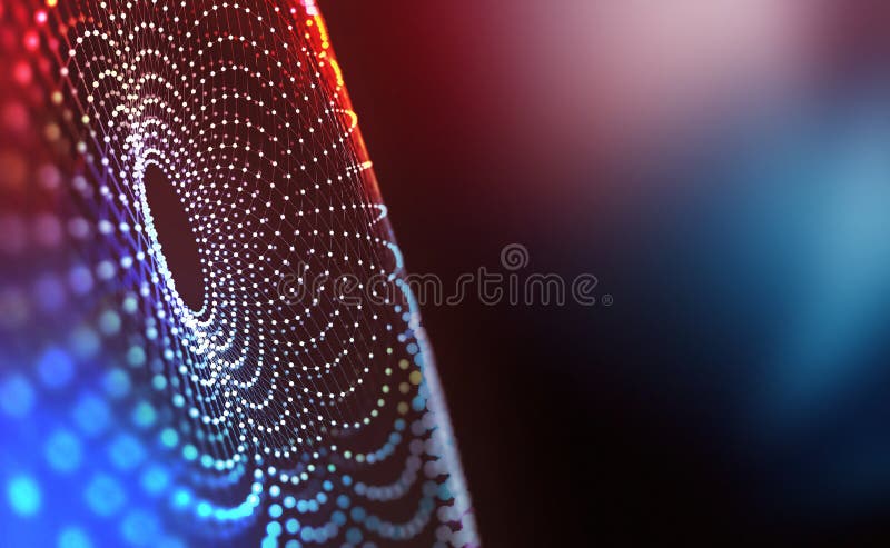 Big Data concept. Global information gathering. Introduction of artificial intelligence. Concept of cyberspace of the future stock illustration