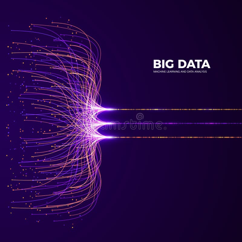 Big Data Concept and Innovation. Network and Data Analysis. Digital Technology Visualization. Dot and Connection Lines. vector illustration