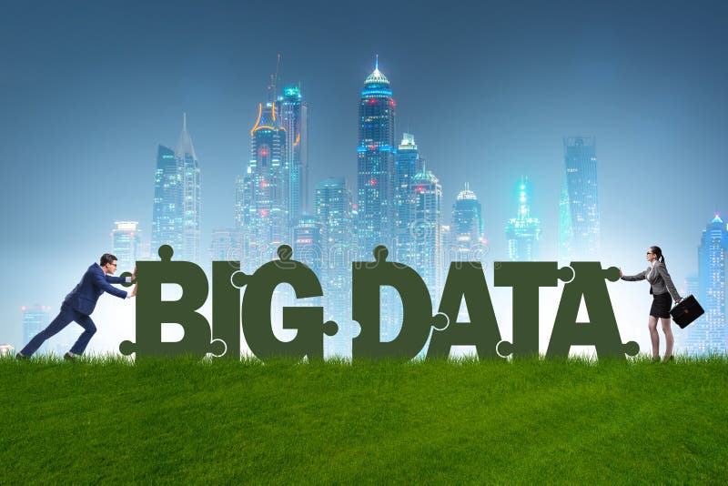 Big Data Concept with Jigsaw Puzzle Pieces Stock Image Image of