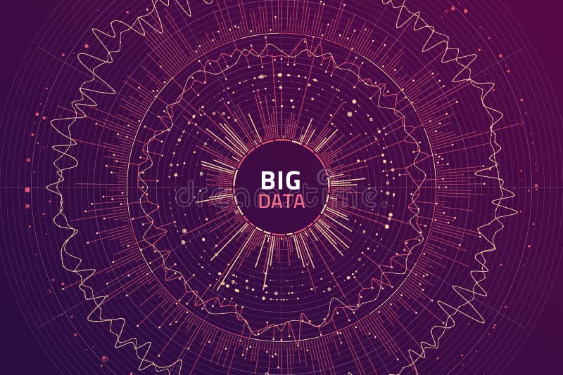 Big data concept visualization. Data complexity representation. Graphic abstract background. royalty free illustration