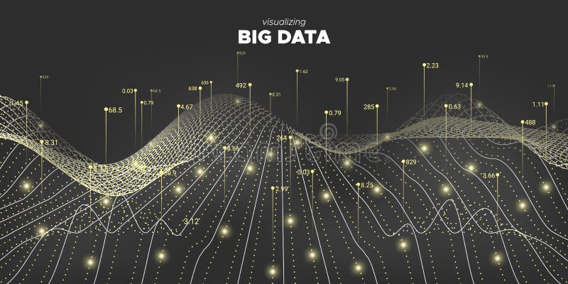 Big Data 3d. White Business Information. Matrix vector illustration