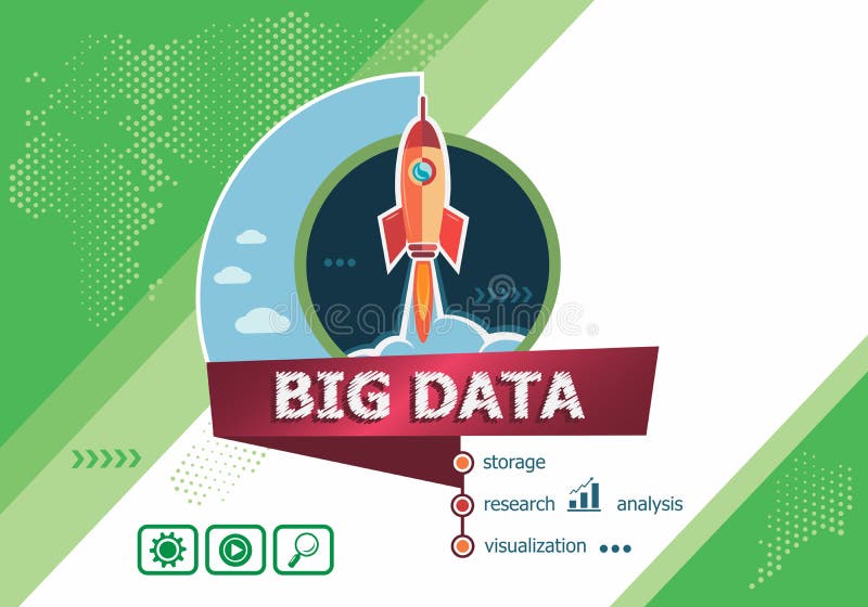 Big Data design concepts for business analysis, planning, consul stock illustration
