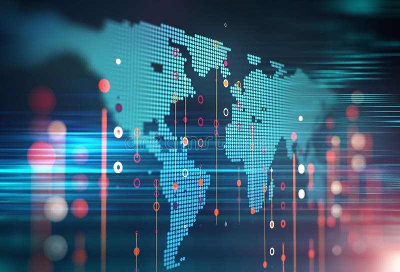 Abstract Futuristic infographic with Visual data complexity , represent Big data concept, node base programming. Abstract visual composition illustrations