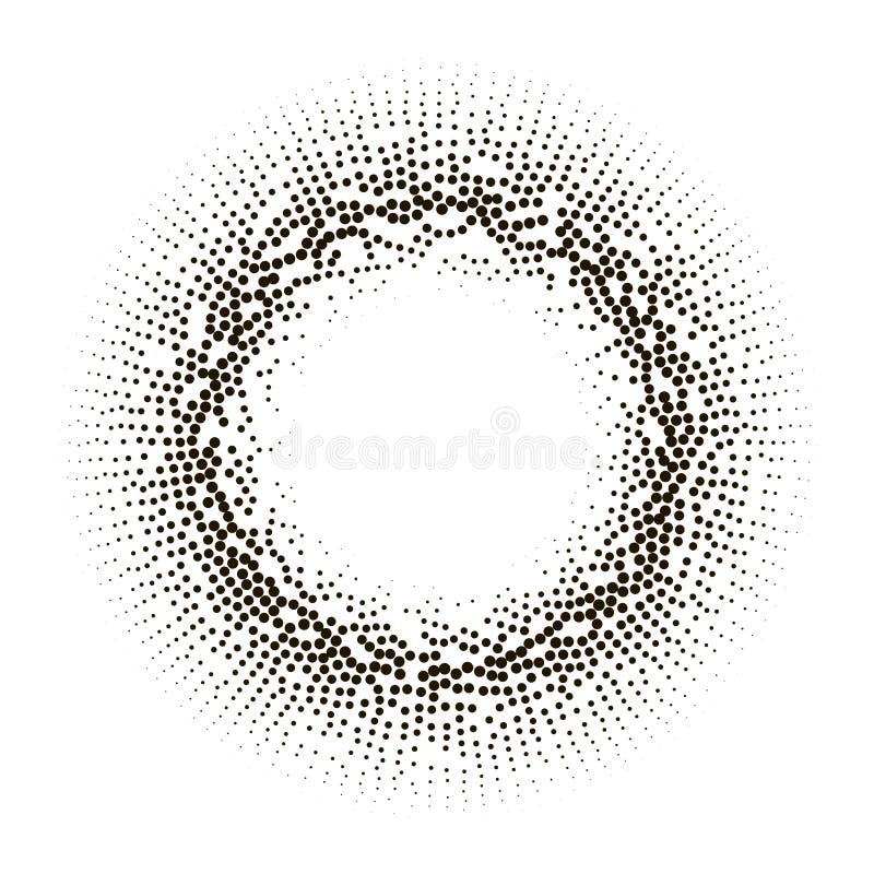 Big data icon. Artificial intelligence. Halftone dotted background. Global network concept. Abstract geometric dotted shape. stock illustration