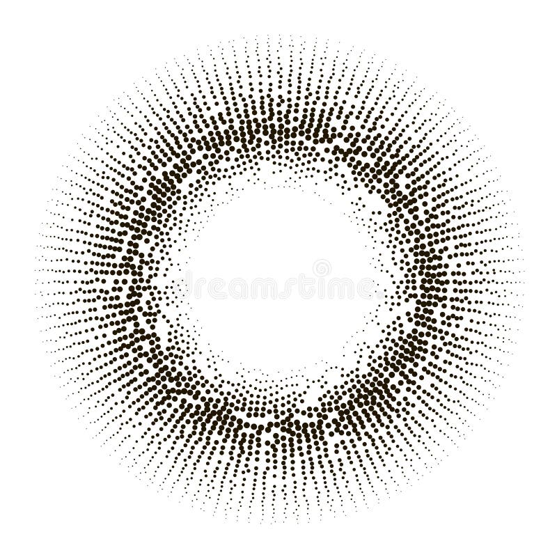Big data icon. Artificial intelligence. Halftone dotted background. Global network concept. Abstract geometric dotted shape. stock illustration