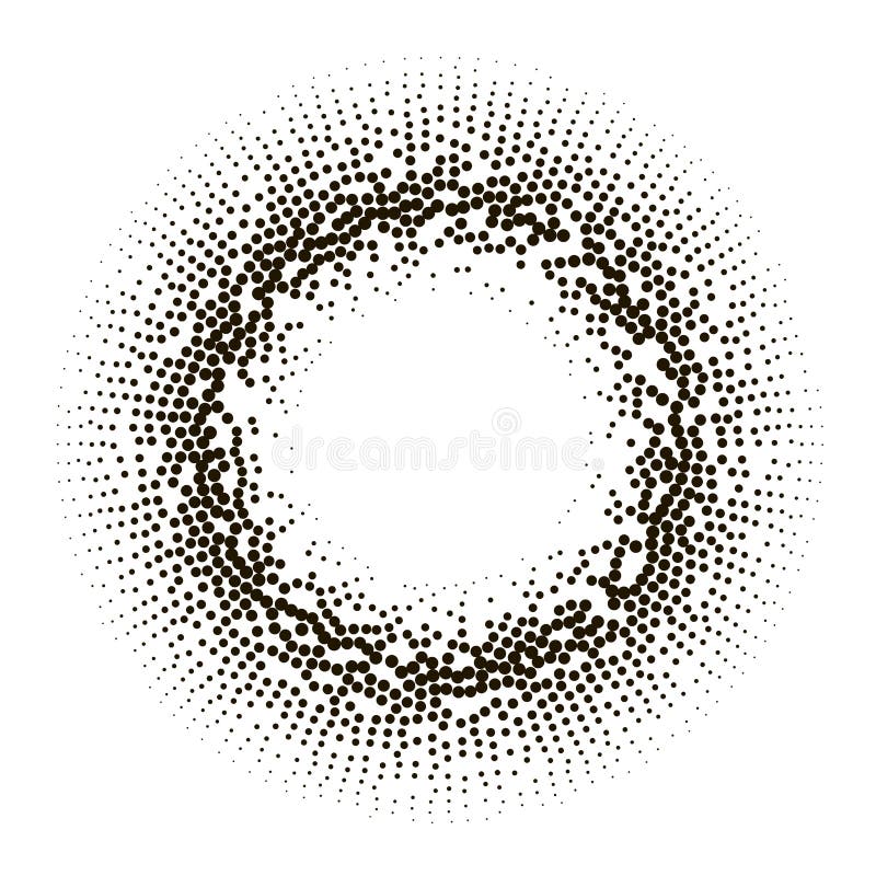Big data icon. Artificial intelligence. Halftone dotted background. Global network concept. Abstract geometric dotted shape. vector illustration