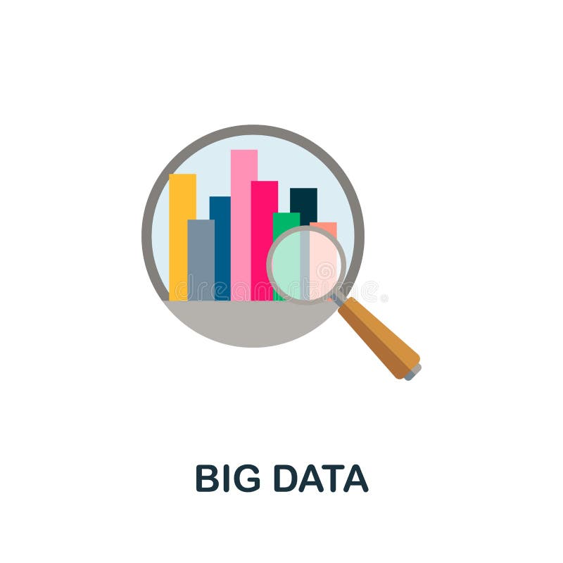 Big Data icon. Flat sign element from data analytics collection. Creative Big Data icon for web design, templates stock illustration